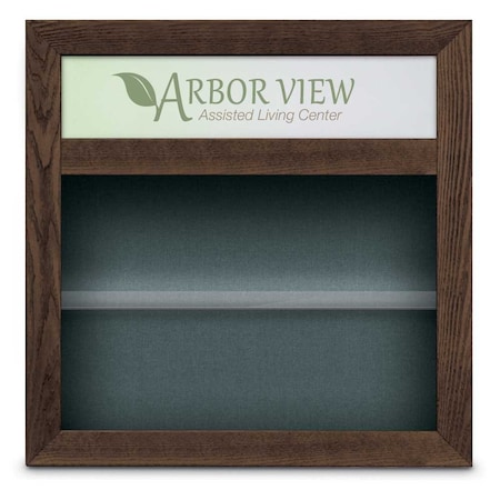 United Visual Products Outdoor Enclosed Combo Board, 42"x32", Bronze Frame/White Porc & Cork UVCB4232ODBZ-WHTPORC-CORK